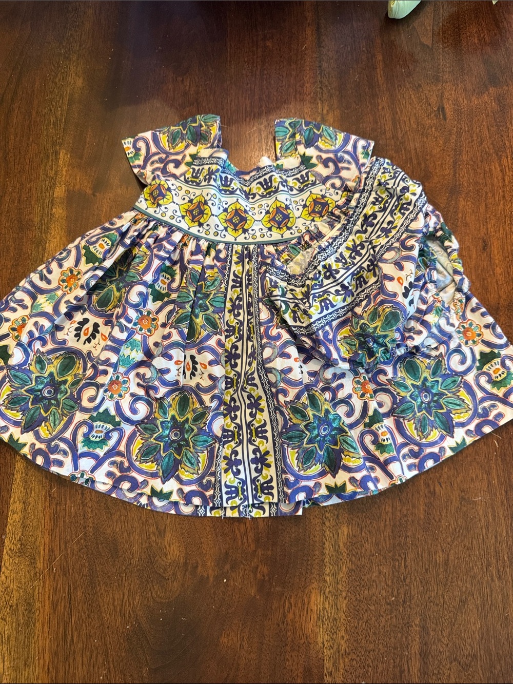 Edgehill Collection Girls Floral Print Multicolor Dress and bloomer set